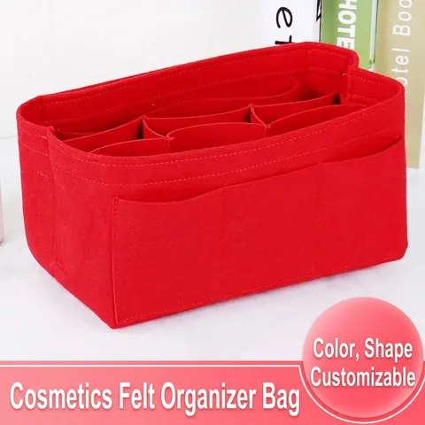 Filz Handtaschen Organizer Einsatz Faltbarer Taschenorganizer Mit Mehreren Taschen Kosmetiktasche Innentasche Kulturtasche