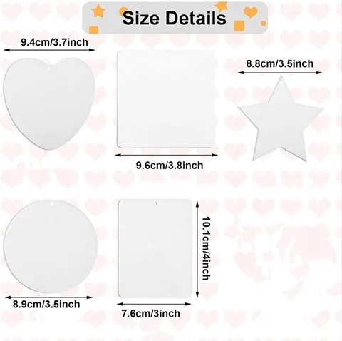 Sublimation Air Freshener Blanks DIY Felt Scented Sheets Heart Star Round Square Rectangle Felt Sheets For Car Home Decor