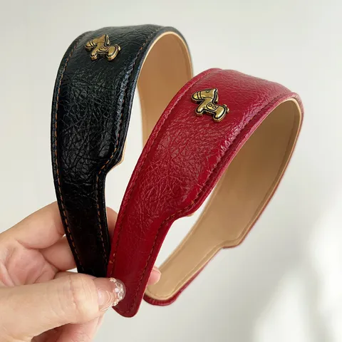 Bandeau à Large Bord en Cuir PU Rétro pour Femmes Serre-tête Rembourré Vintage Accessoires de Coiffure Cadeau