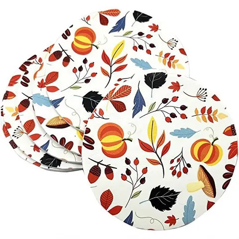 Round Polyester Felt Coasters Heat Resistant Non-Slip Absorbent Cup Mats For Home Kitchen Office Table Decor Daily Holiday Themed