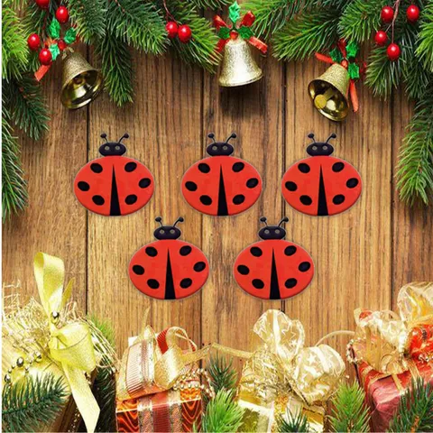 Cute Cartoon Ladybug Fruit Vegetable Non-Woven Felt Applique DIY Craft Fabric Decorative Accessories For Home Festival Party Decoration
