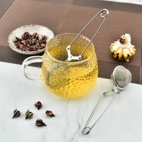 304 Stainless Steel Tea Infuser Mesh Tea Ball Strainer With Handle Herb Filter For Loose Leaf Tea Kitchen Teaware