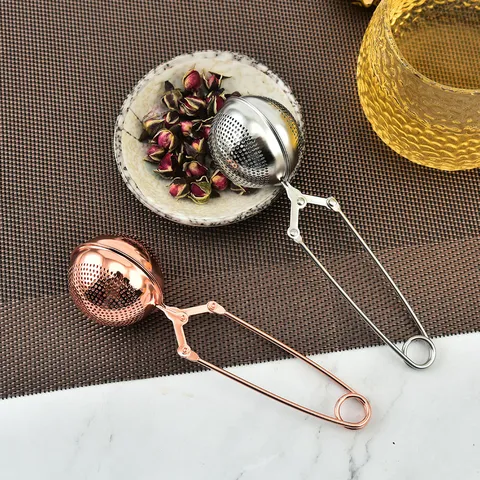 304 Stainless Steel Tea Infuser Ball With Long Handle Clamp Fine Mesh Loose Leaf Tea Strainer For Home Wedding