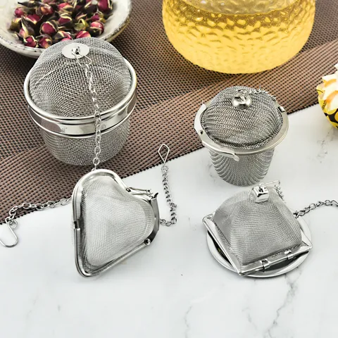 Infuseur à Thé en Acier Inoxydable 304 Boule à Thé en Maille Filtre à Épices Avec Chaîne pour Thé en Vrac Cuisine