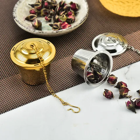 304 Stainless Steel Tea Infuser Mesh Tea Strainer Ball With Chain Hook For Loose Leaf Tea Filter Home Kitchen Teaware