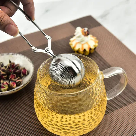 304 Stainless Steel Tea Infuser Ball With Long Handle Clamp Fine Mesh Loose Leaf Tea Strainer For Home Wedding
