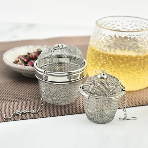 Infuseur à Thé en Acier Inoxydable 304 Boule à Thé en Maille Filtre à Épices Avec Chaîne pour Thé en Vrac Cuisine