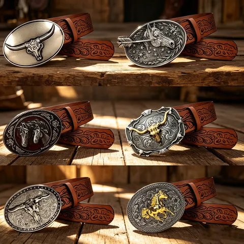 Unisex Vintage Y2K Western Cowboy PU Leather Belt With Bull Head Metal Buckle Casual Fashion Waistband For Men Women