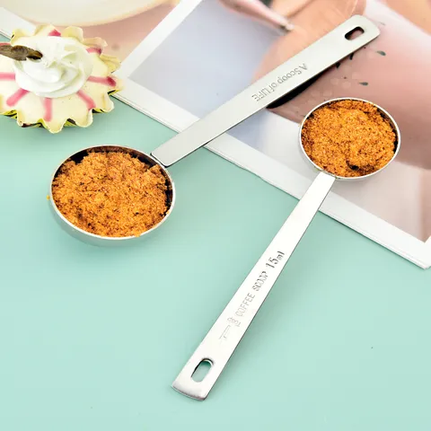 304 Ανοξείδωτο Ατσάλι Κουτάλι Μέτρησης Κόκκων Καφέ Ψήσιμο Κουζίνας Ποσοτικό Εργαλείο Μακρύ Χερούλι Κουτάλι Σκόνης Γάλακτος