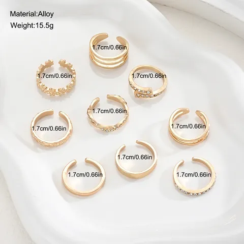 Anillos para Dedos del Pie Bohemios de Aleación Color Dorado con Diamantes de Imitación Ajustables Forma de Flor para Mujer Joyería de Pie Minimalista