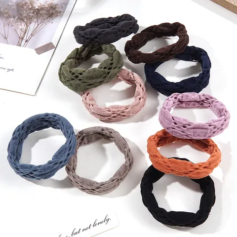 Seamless Thickened High Elastic Hair Ties For Women Girls Solid Color Woven Spiral Hair Rope Scrunchies Headwear Accessories