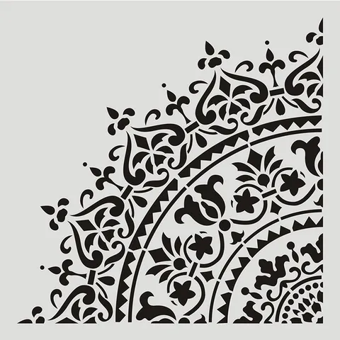 DIY Mandala Blumenmuster Malvorlage Durchbrochenes Spitzenlineal Für Wand Möbel Heimdekoration