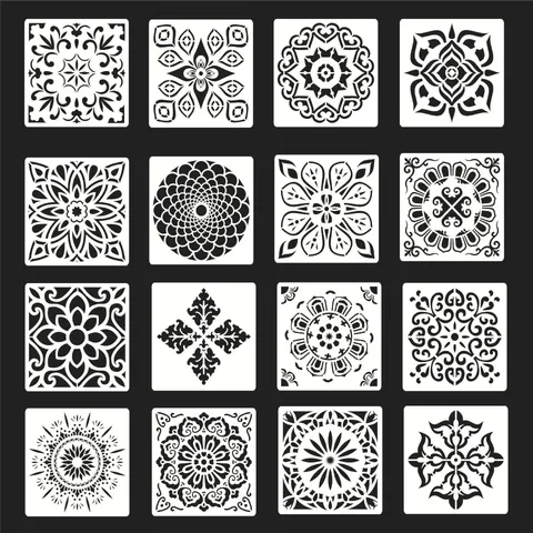 Plastic Mandala Drawing Stencils Hollow Painting Templates DIY Scrapbook Furniture Spray Decor Art Craft Tools