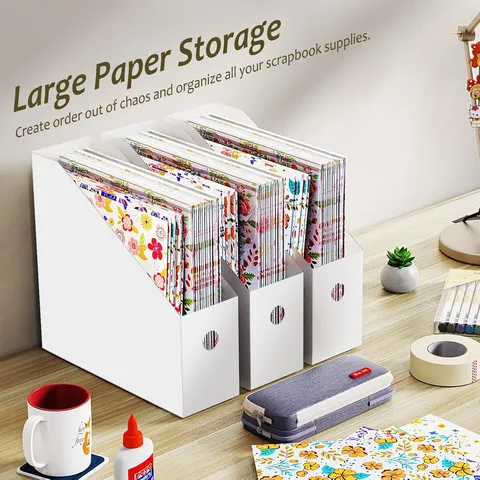 Desktop Plastic File Storage Box Vertical Minimalist Bookend Office Document Organizer Storage Holder