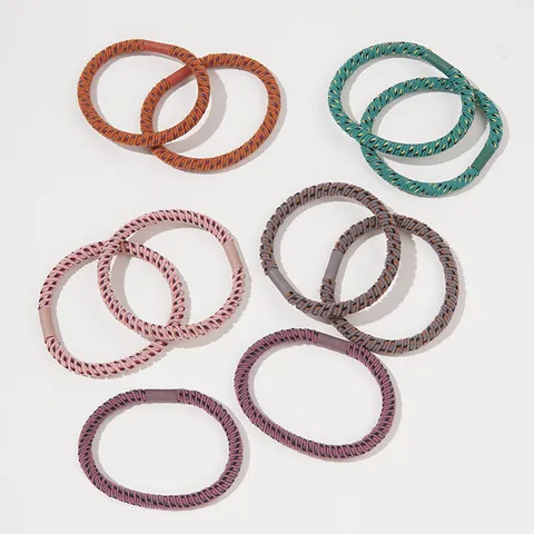 Thickened High Elastic Hair Ties Polka Dot Pattern Knitted Hair Rings Colorful Ponytail Holders Hair Bands For Women Daily Use