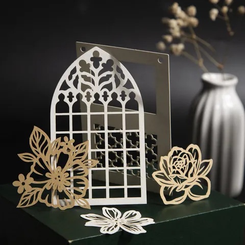 Lace Looking Territory Hollow Special Paper Scrapbook Material Gift Box Set DIY Journal Decorative Lace Paper Craft Supplies