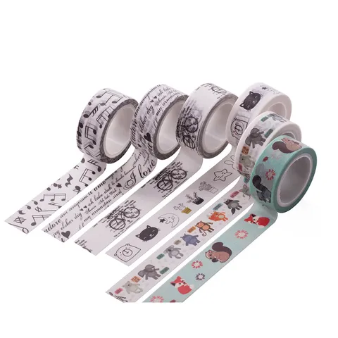 Dekoratives Washi Klebeband Für Tagebuch Scrapbooking Süße Cartoon Blumenmuster Schreibwaren DIY Bastelbedarf