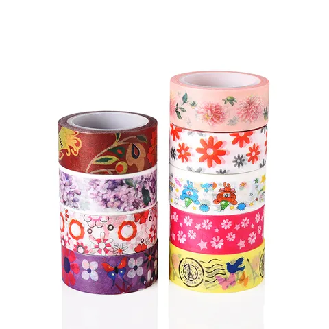 Dekoratives Washi-Klebeband Frisches Blumen Vintage Briefmarken Cartoon Muster Sammelbuch Tagebuch DIY Klebeband