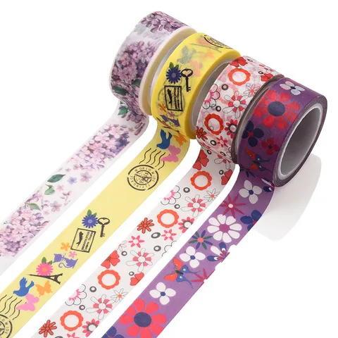 Dekoratives Washi-Klebeband Frisches Blumen Vintage Briefmarken Cartoon Muster Sammelbuch Tagebuch DIY Klebeband