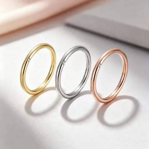 Minimalistische Titaniumstaal Vlakke Band Ring Met Zijdelings Strass Voor Vrouwen Goud Zilver Roségoud Mode Sieraden