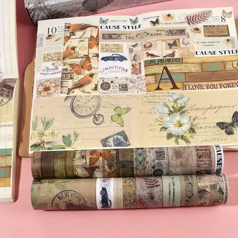 Vintage Washi-Klebeband Dekorative Masking Tapes Ästhetisches Scrapbook Journaling DIY Bastelbedarf Geschenkverpackung