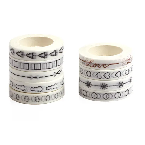 Ensemble de Ruban Washi Minimaliste Ruban Adhésif Décoratif Masquage Pour DIY Journal Planer Scrapbooking Fournitures
