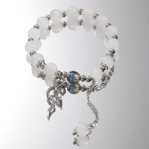 Creative Butterfly Glaze Beaded Bracelet For Women ins Style Light Luxury Alloy Glass Bead Hand Jewelry Bestie Gift