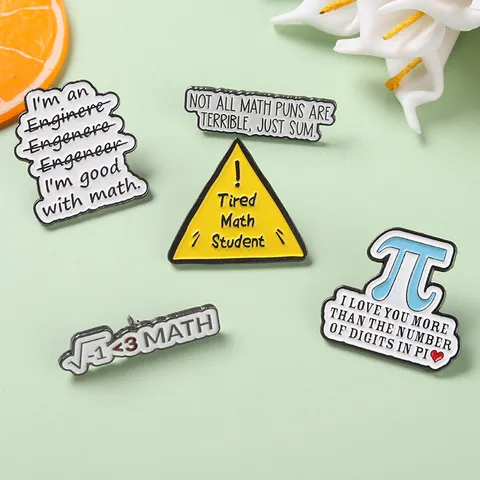 Creative Math Science Enamel Brooch Pin Alloy Pi Formula Mathematical Humor Badge For Students Teachers Engineers School Jewelry Gift