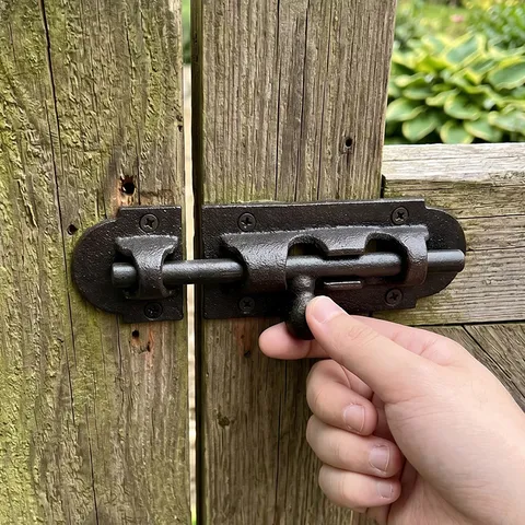 Pestillo de Puerta de Aleación de Zinc Antiguo Cerradura de Perno Rústica Vintage Herrajes Decorativos para Puertas de Jardín