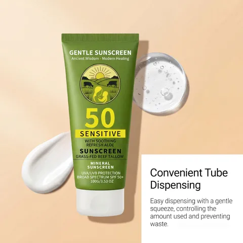 Crème Solaire Protectrice Douce Au Suif SPF Crème Bloque-Soleil Minérale Avec Aloe Vera Pour Soin Visage Et Corps En Plein Air