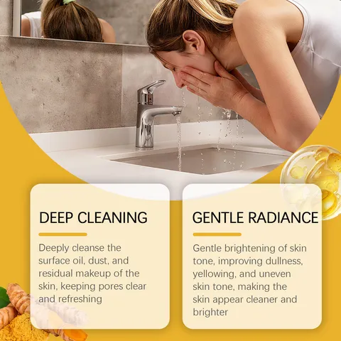 Turmeric Kojic Acid Brightening Cleansing Soap Natural Deep Cleansing Face And Body Soap Bar For Daily Bath Skincare
