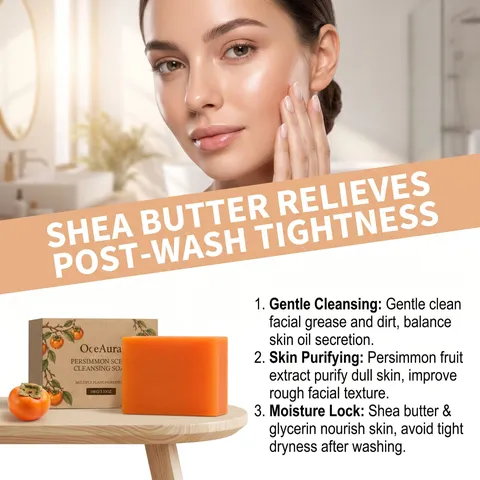 Sapone Detergente Viso al Profumo di Kaki Delicato Idratante Leviga la Pelle Ruvida Sapone in Saponetta per Cura Quotidiana