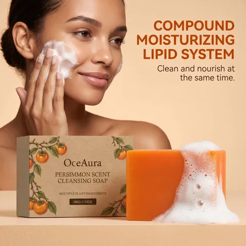 Sapone Detergente Viso al Profumo di Kaki Delicato Idratante Leviga la Pelle Ruvida Sapone in Saponetta per Cura Quotidiana