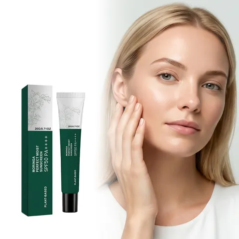 Crème Solaire Protectrice Hydratante au Moringa à Base de Plantes Crème de Soin Solaire Rafraîchissante pour le Visage et le Corps