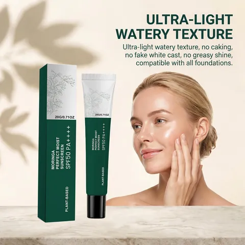 Crème Solaire Protectrice Hydratante au Moringa à Base de Plantes Crème de Soin Solaire Rafraîchissante pour le Visage et le Corps