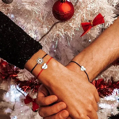 Handgemachte Gewebte Seil Passende Armbänder Für Paare Minimalistischen Edelstahl Herz Anhänger Wunsch Armband Urlaub Schmuck Geschenk
