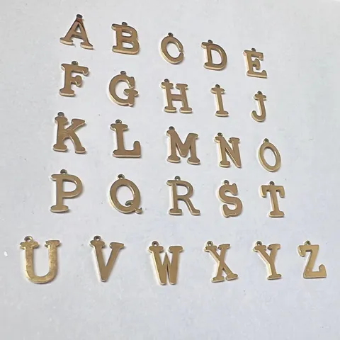 Minimalistischer Edelstahl 18K Vergoldet 26 Englische Buchstaben Einloch Anhänger Modischer Einfacher Schmuck