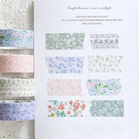 MO-CARD Bunte Blumensaison Vintage Washi-Tape Konvexes Öl Blumenmuster Scrapbooking Journal DIY Dekofilm