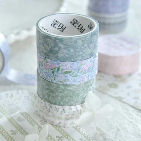 MO-CARD Bunte Blumensaison Vintage Washi-Tape Konvexes Öl Blumenmuster Scrapbooking Journal DIY Dekofilm