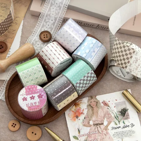Vintage Polka Dot Decorative Masking Tape For Scrapbooking Journaling DIY Arts Crafts Stationery White Kraft Paper Tape