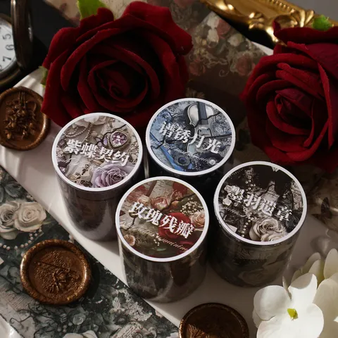 Ruban Washi Gothique Rétro Papillon Rose Décoration de Journal Scrapbooking DIY Palais Rétro 4 Styles