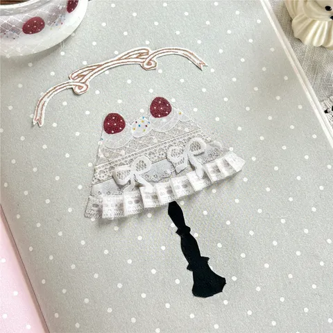 Cute Lace Theme PET Decorative Tape Flash Sand DIY Scrapbooking Sticker Strawberry Bear Pattern Journal Craft Stationery Supplies