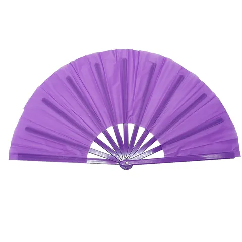 Abanico de Kung Fu Talla 33 Mango de Plástico Abanico Plegable para Artes Marciales Danza Actuación Tela de Poliéster Abanico Decorativo