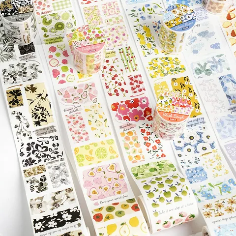 Washi Tape Fabric Texture Scrapbooking Decorative Floral Fruit Pattern DIY Journaling Sticker Stationery For Gift Wrapping Arts Crafts