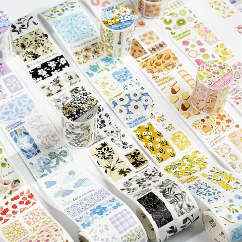Washi Tape Fabric Texture Scrapbooking Decorative Floral Fruit Pattern DIY Journaling Sticker Stationery For Gift Wrapping Arts Crafts