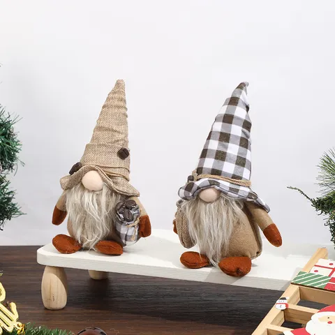 Christmas Coffee Gnome Plush Toy Faceless Doll Rudolf Figurine Coffee Bean Home Table Decor Holiday Ornament
