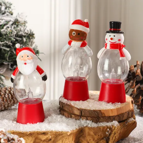Navidad Papá Noel Muñeco de Nieve Hombre de Jengibre Luz Nocturna LED Fiesta Festiva Decorativa Luz Ambiental Plástico Adorno de Escritorio Regalo