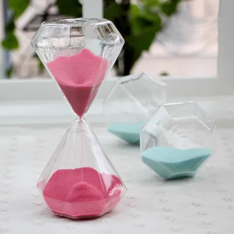 Creative Diamond Glass Hourglass Sand Timer Minimalist Desktop Ornament For Home Office Decor Valentine Day Gift