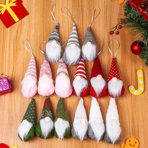 Christmas Knitted Gnome Faceless Old Man Hanging Pendant Xmas Tree Home Holiday Party Decoration