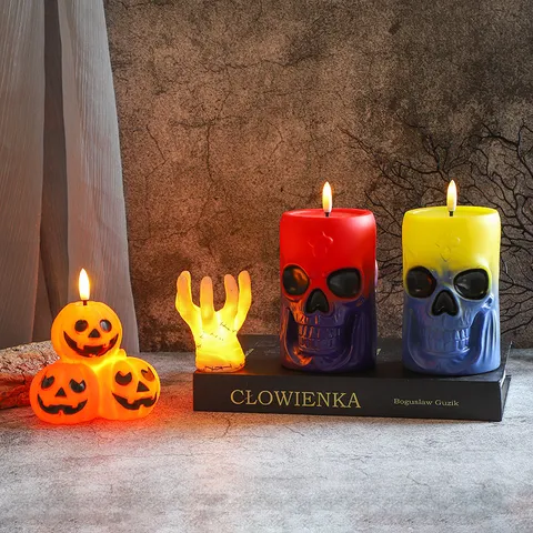 Halloween Pumpkin Skull Palm LED Luminous Ornaments Store Party Scene Layout Props